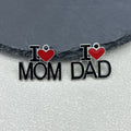 Enamel I Love Mom Dad Heart Letter Charm Pendant Two Styles view 1