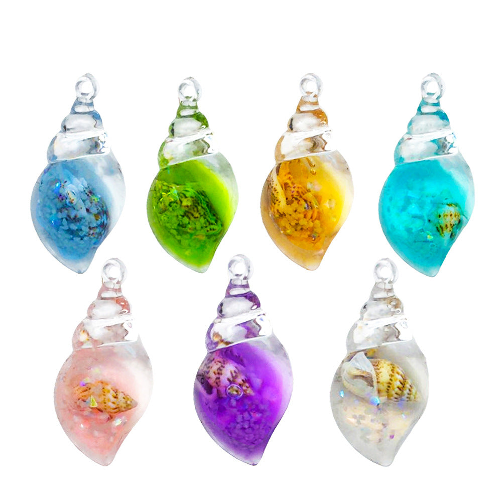 Colorful Glow Acrylic Conch Shell Charm Pendant for DIY Earrings Bag Decoration