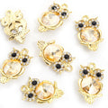 Crystal Eye Owl Metal Jewelry Charms, 20 Colorways view 12