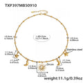 Gold Steel Heart Celestial Multi Charm Necklace Bracelet Set view 10
