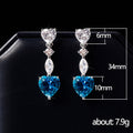 Heart Drop Earrings in Four Colors with Clear Stone Tops view 5