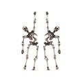 Silver Articulated Skeleton Drop Earrings and Pendant Necklace view 5