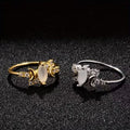 Crescent Moon Marquise White Stone Ring Gold White Metal view 3