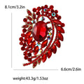 Large Glass Rhinestone Floral Leaf Brooch Eight Colors view 4