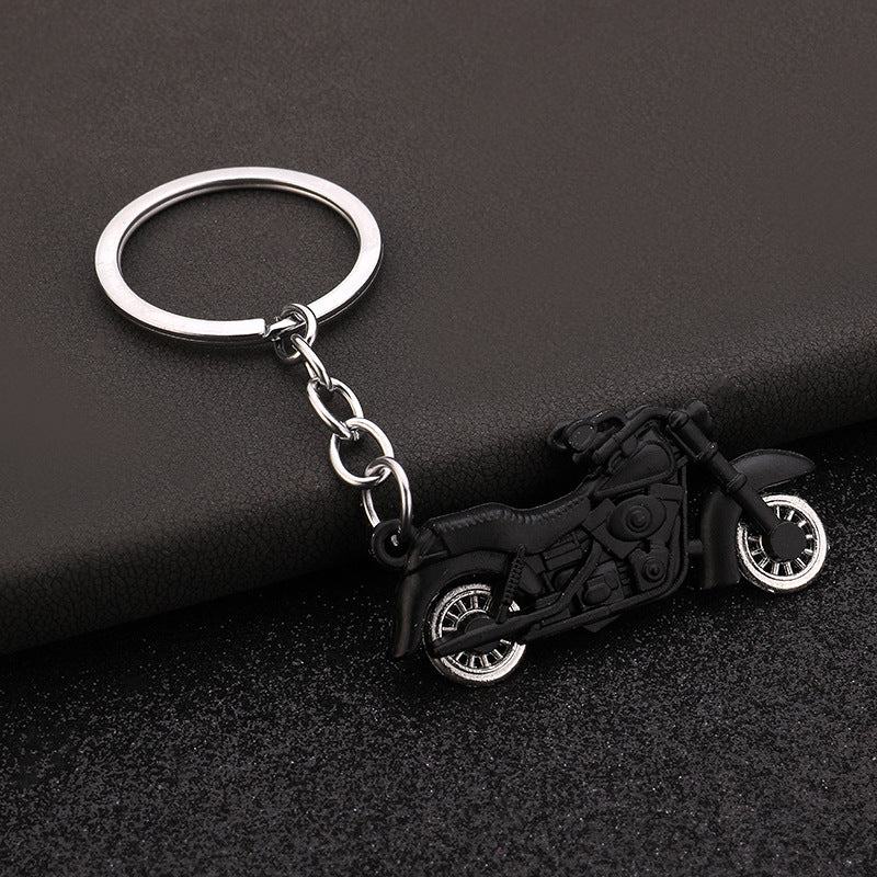Moving Wheel Motorcycle Metal Keychain Realistic Bike Model Charm