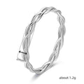 White Gold Twisted Braid Slim Band Finger Ring Sizes 6-10 view 4