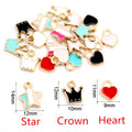 Enamel Heart Star and Crown Alloy Charm Assortment view 3