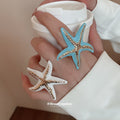 Enamel Starfish Open Rings Gold Ridge Trim 3 Colors view 1