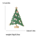 Green Glitter Christmas Tree Brooch With Colorful Decorations view 5