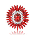 Heavy Rhinestone Sunflower Brooch Marquise Crystal Pin view 5