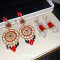 Vintage Pearl Circle and Rectangle Stud Earrings Fashion Jewelry view 1