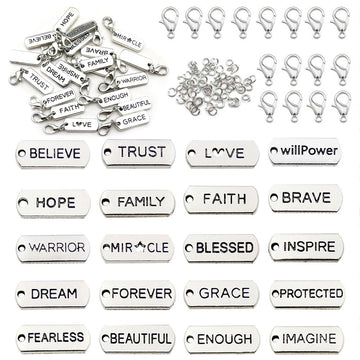 Letter Tag Charms and Lobster Clasp Findings in 12 Listed Options