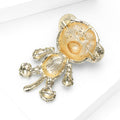 Rhinestone Tiger Brooch Gold Or Silver Tone Clear Crystal Body view 4