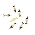 Enamel-Look Silver Gold Fish Bone Alloy Charms in 14 Styles view 6