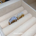 Pearl Like Cluster And Crystal Wide Open Ring In Silver Or Gold Tone view 2