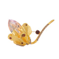 Gold Tone Tulip Crystal Two Designs Metal Brooch Pin view 5