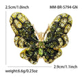 Colorful Crystal Butterfly Brooch in Pink and Green view 7