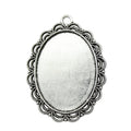 Scalloped Oval Bezel Pendant Trays in Two Antique Finishes view 3