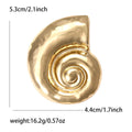 Spiral Shell Brooch In Hammered Gold And Silver Tone Finishes view 6