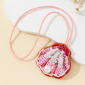 Beaded Sequin Scallop Shell Pendant Necklace With Pearl view 4