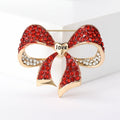 Sparkling Crystal Bow Lapel Brooch in Navy Blue or Red view 7