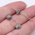 7.2x7.2x5.4mm 0.67g Antique Silver Zinc Alloy Carved Cone Spacer Double Sided Beads for Bracelet Necklace DIY Jewelry Ma