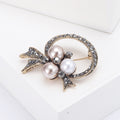 Bow and Pearl Wreath Brooch for Jackets Scarves and Coats view 4