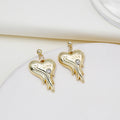 Silver Melting Heart Sculptural Dangle Stud Earrings view 2
