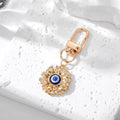 Gold and Silver Tone Deep Blue Evil Eye Clip Keychains view 10