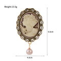 Gold Tone Cameo Portrait Metal Brooch Pin for Jackets and Lapels view 2