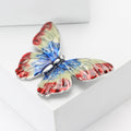 Printed Enamel Butterfly Brooch With Polished Metal And Sculpted Decorative Details view 3