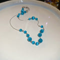 Silver Butterfly Crystal And Blue Cat Eye Bead Necklaces view 7
