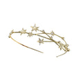 Gold Tone Star Branch Headband With Clear Faceted Stones view 5