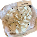Fabric Flower Twist Hair Clip Satin Polka Dot 2 Styles view 5