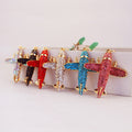 Rhinestone Airplane Keychain with Key Ring and Lobster Clasp view 1