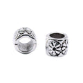 Floral Relief Large Hole Metal Beads in Two Finishes view 5