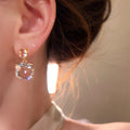 Clear Cube Drop Earrings in Silver and Gold Tones Fashion Jewelry view 2