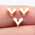 Mixed Finish Metal V Shape Heart Spacer Beads For Jewelry Making view 3