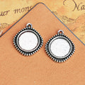 Diamond Double Sided Round Pendant Tray Jewelry Making Component view 2