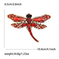 Colorful Crystal Dragonfly Brooch with Long Curved Tail view 6