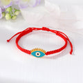 Red Woven Cord Lash Evil Eye Adjustable Bracelets in Six Colors view 9