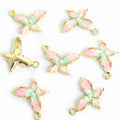 Enamel-Look And Pearl-Look Gold Silver Butterfly Pearl-look And Alloy Charms in 12 Styles view 8