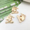 Alloy Gold-Tone Graduation Cap and Graduation Theme Metal Charms with 7 Listed Options view 7