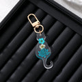 Resin Cat Silhouette Dried Flower Keychains 3 Styles view 7