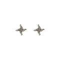 Silver Twisted Rope Knot Geometric Star Stud Earrings Pair view 5