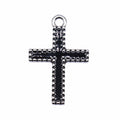 Black Inlay Cross Metal Pendant in Silver and Gold Tone view 5