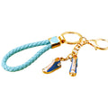 Blue Mini High Top Shoe Keychain with Optional Braided Wrist Loop view 5