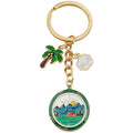 Four Green Camping Mountain and Palm Tree Metal Keychain Designs view 5