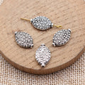 Dotted Oval Silver Tone Small Hole Spacer Beads For Jewelry Making view 2