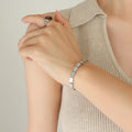 LOVE Square Block Bracelet Snake Chain Gold Or Steel Tone view 7